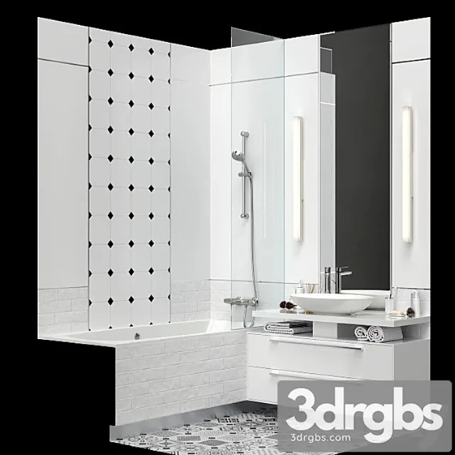 Furniture and Decor for a Small Bathroom 3D Model Download