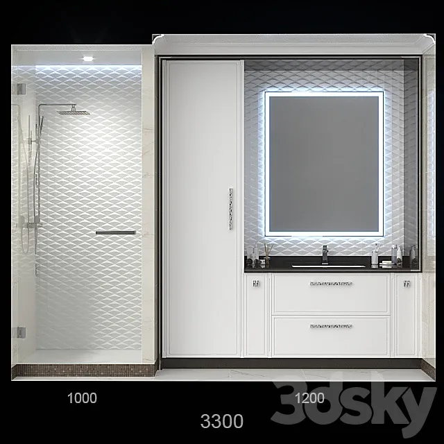 Furniture and decor in the bathroom 2. 3DModel Furniture and decor in the bathroom 2. 3DModel