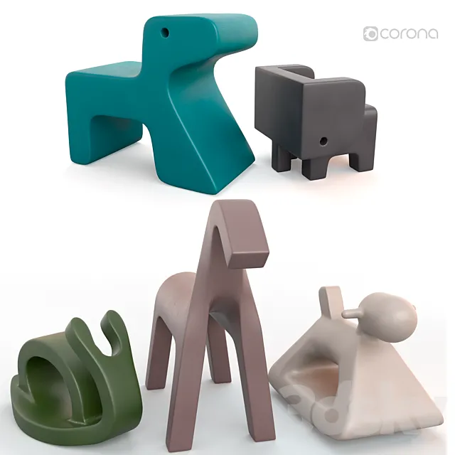 Furniture and toys for the children’s room 3D Model Furniture and toys for the children’s room 3D Model