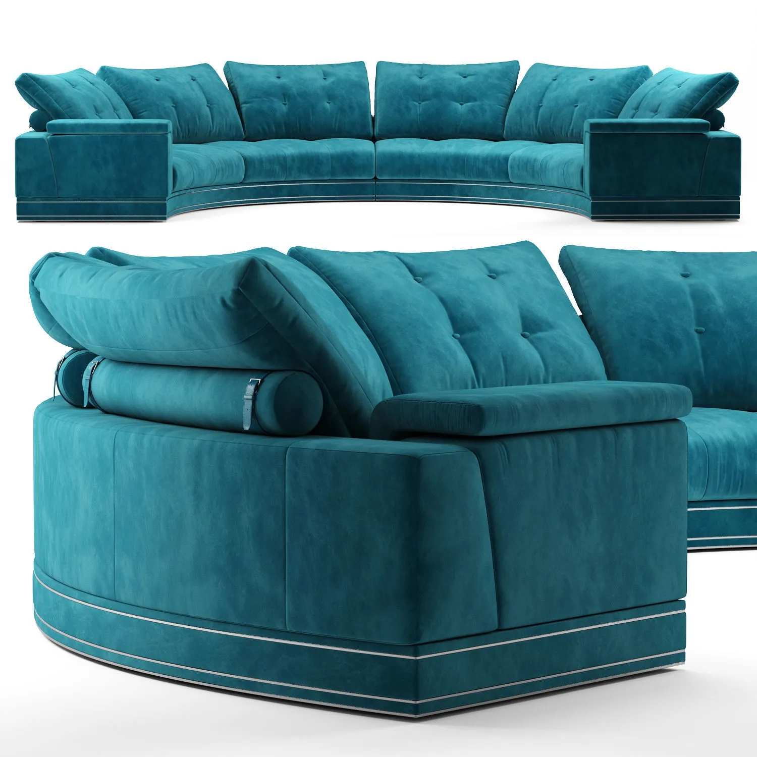 furniture – Andrew round sectional velvet sofa – Fendi Casa 3D Model