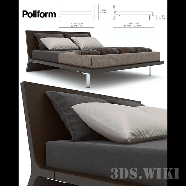 furniture – Angie Poliform Bed – Beds Collection 3D Model