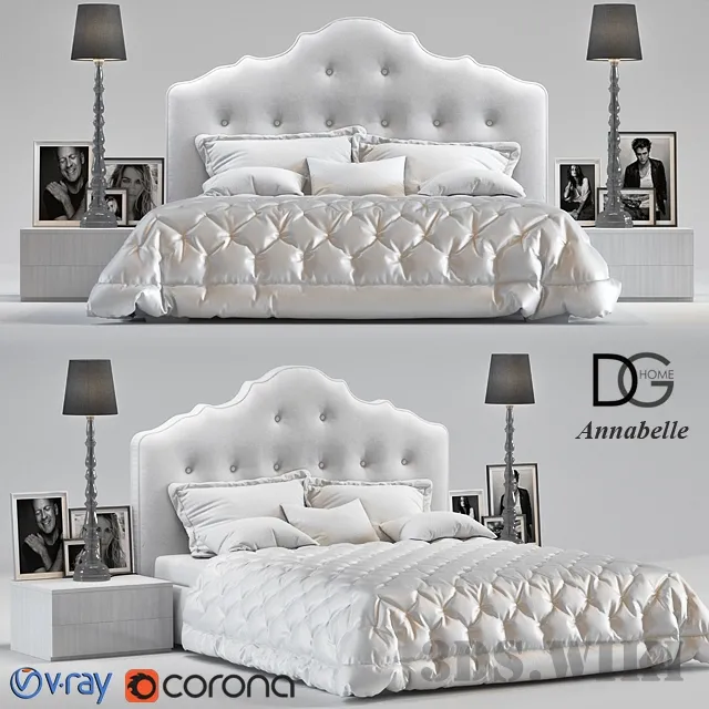 furniture – Annabelle bed by O&M Design 3D Model