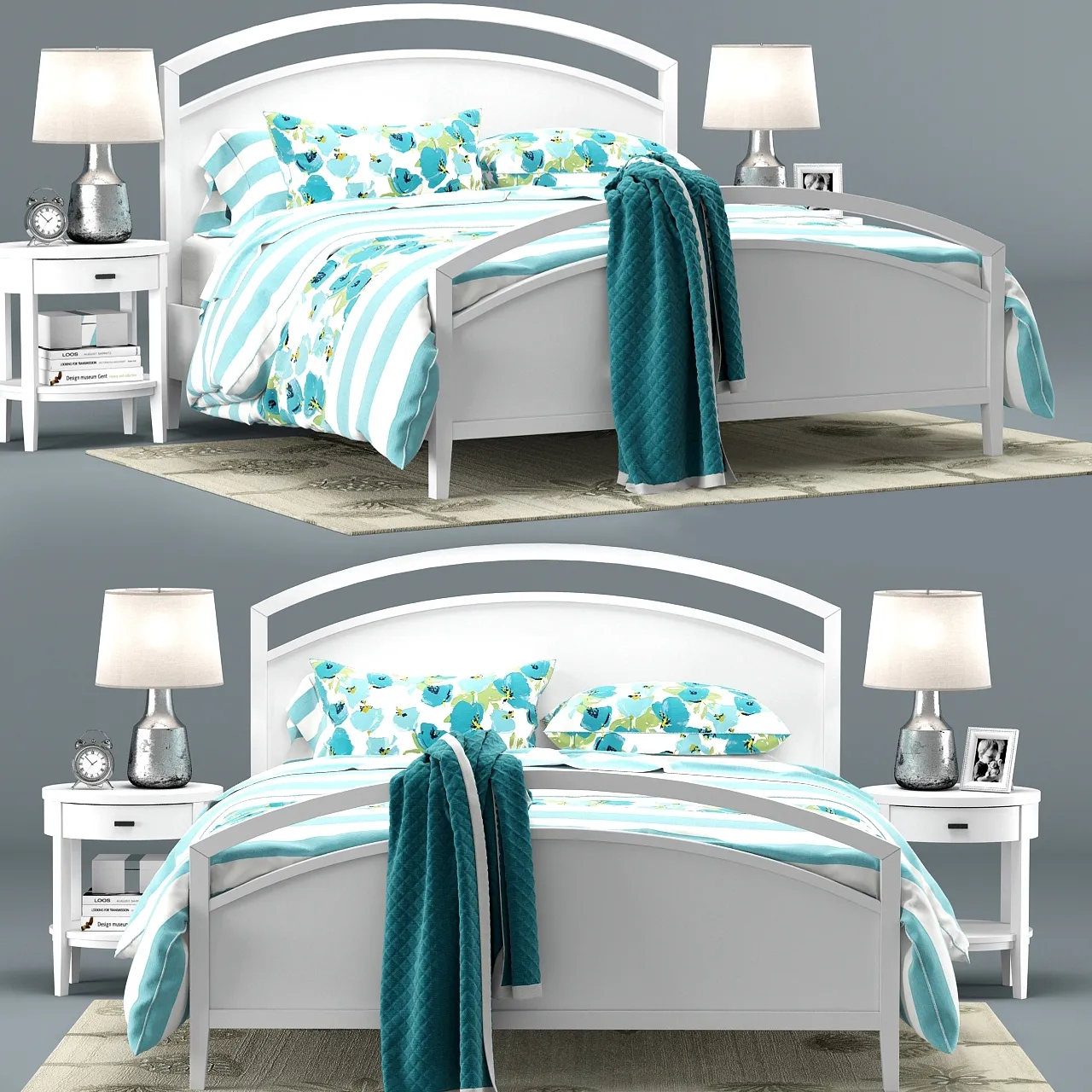 furniture – Arch White Bed 3D Model