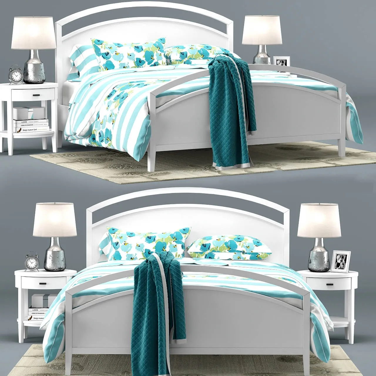 furniture – Arch White bed Collection Crate and Barrel 3D Model