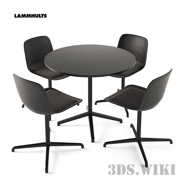 furniture – Archal Table and Lammhults Grade Chair 3D Model