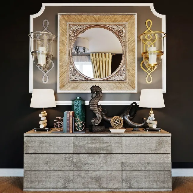 furniture – Archpole X chest of drawers with decor 3D Model furniture – Archpole X chest of drawers with decor 3D Model