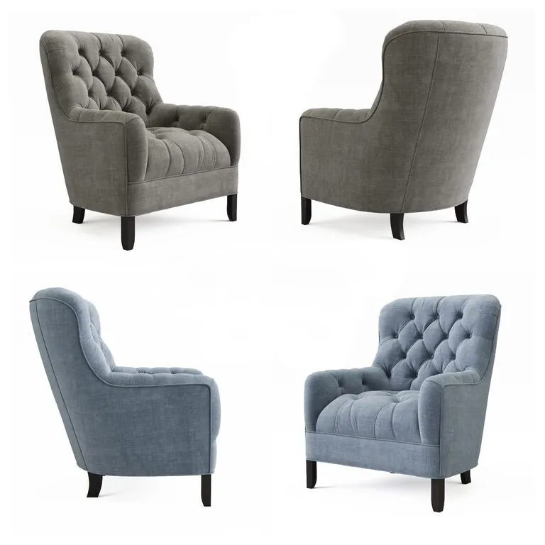 furniture – Arhaus Club 34′ ‘tufted Upholstered Chair In Tweed 3D Model