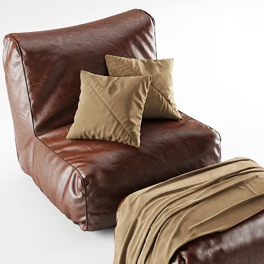 furniture – Armchair and ottoman bag 3D Model