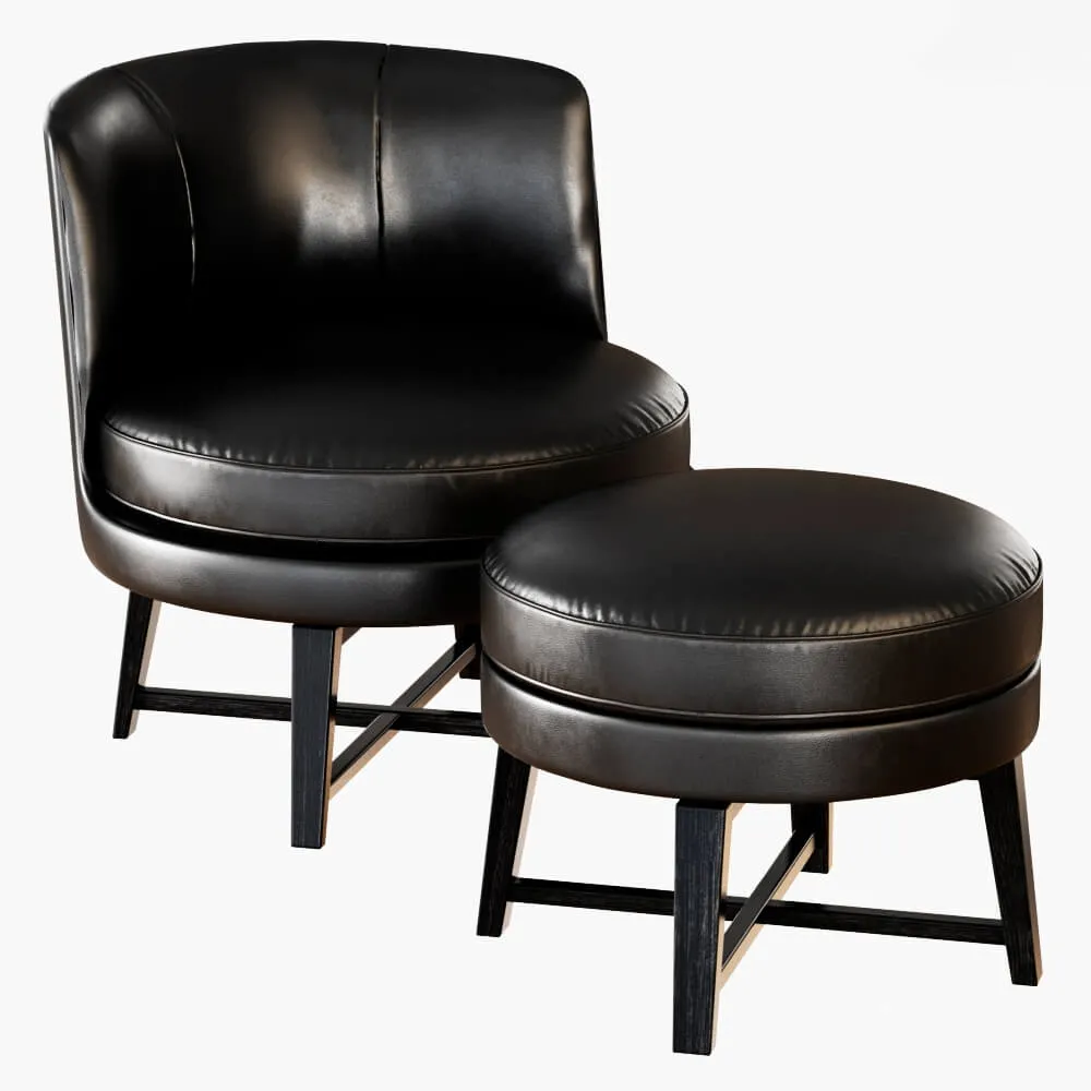 furniture – Armchair and pouf Flexform Feel Good 3D Model