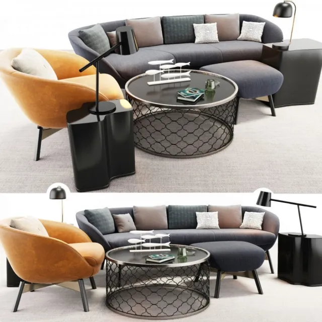 furniture – Armchair and Sofa Set 3D Model
