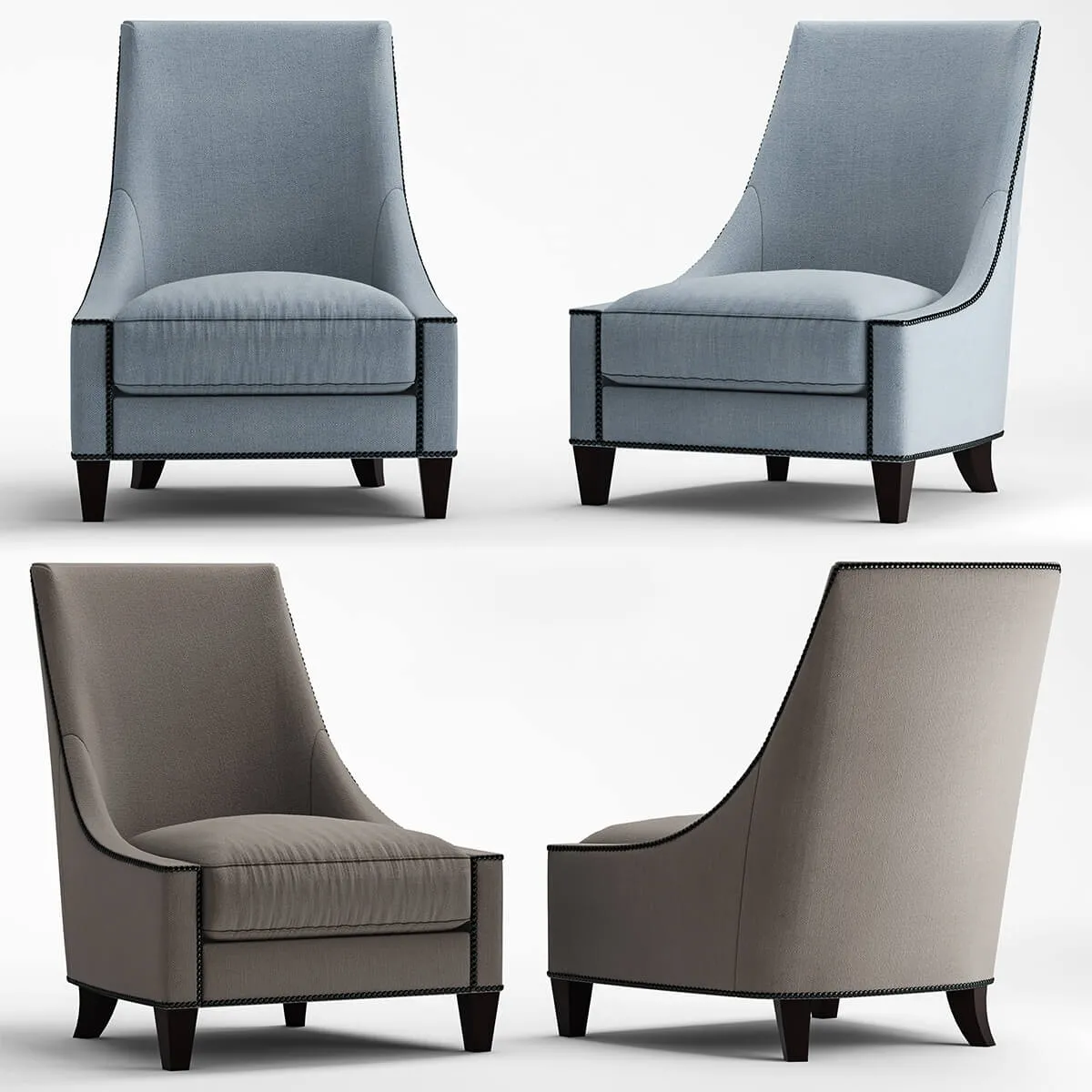 furniture – Armchair baker BEL AIR LOUNGE chair 3D Model