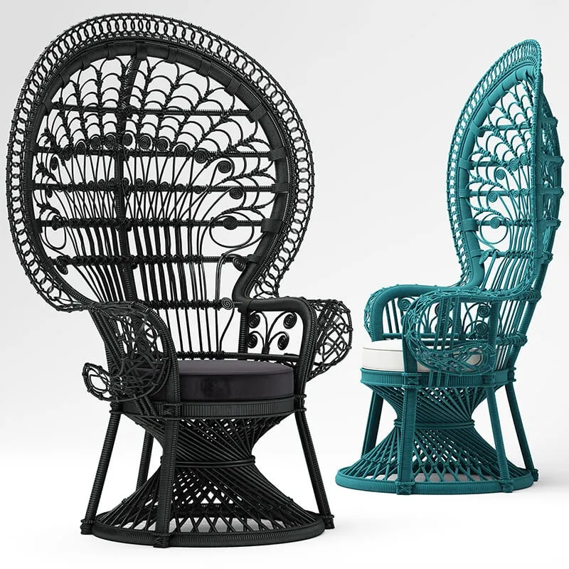 furniture – Armchair Black Peacock Chair New In 3D Model