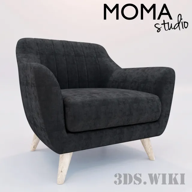 furniture – Armchair Dark Grey Charlie 3D Model