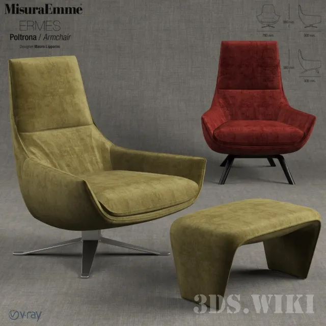 furniture – Armchair ERMES By MisuraEmme 3D Model