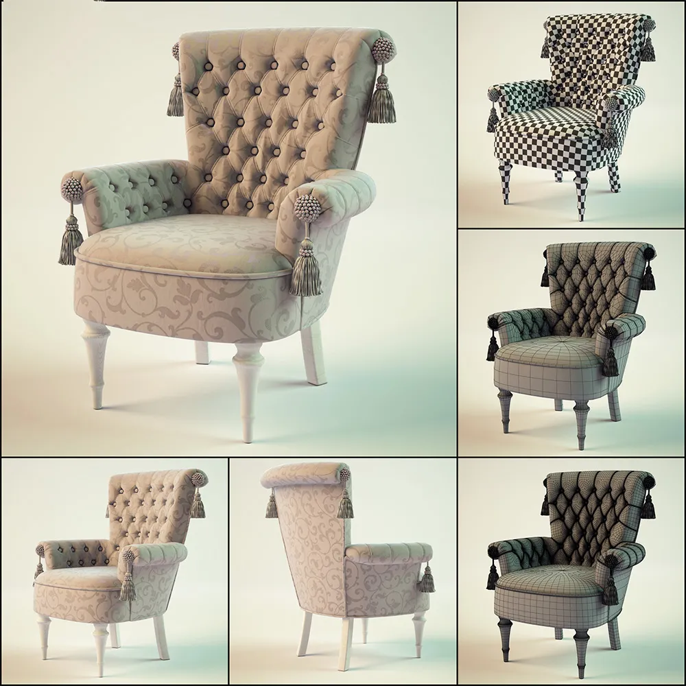 furniture – Armchair Giusti Portos REGINA 3D Model