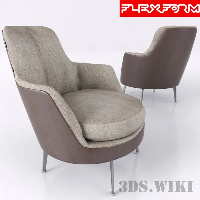 furniture – Armchair Guscio Flexform 3D Model