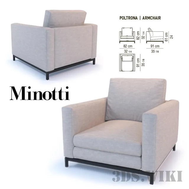 furniture – Armchair Minotti 3D Model