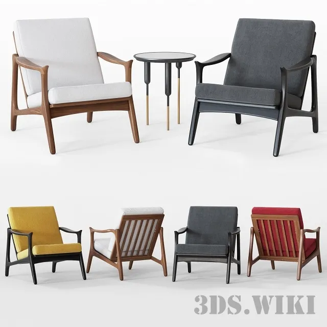 furniture – Armchair Pace Armchair Solid Ash with wood frame 3D Model
