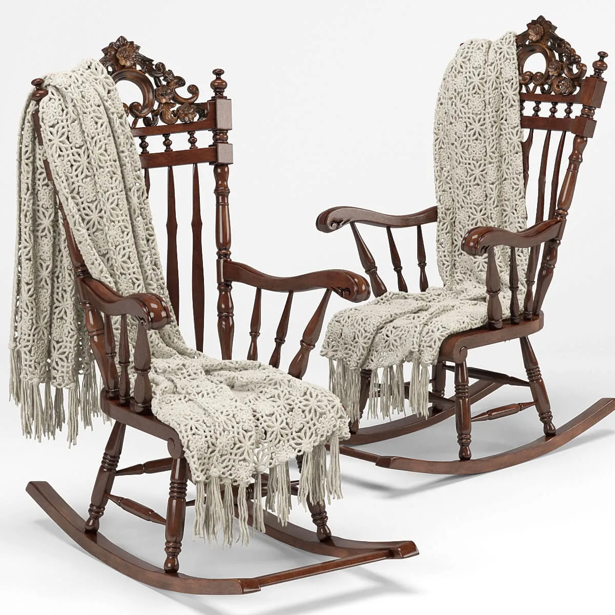 furniture – Armchair – rocking chair plaid 3D Model furniture – Armchair – rocking chair plaid 3D Model