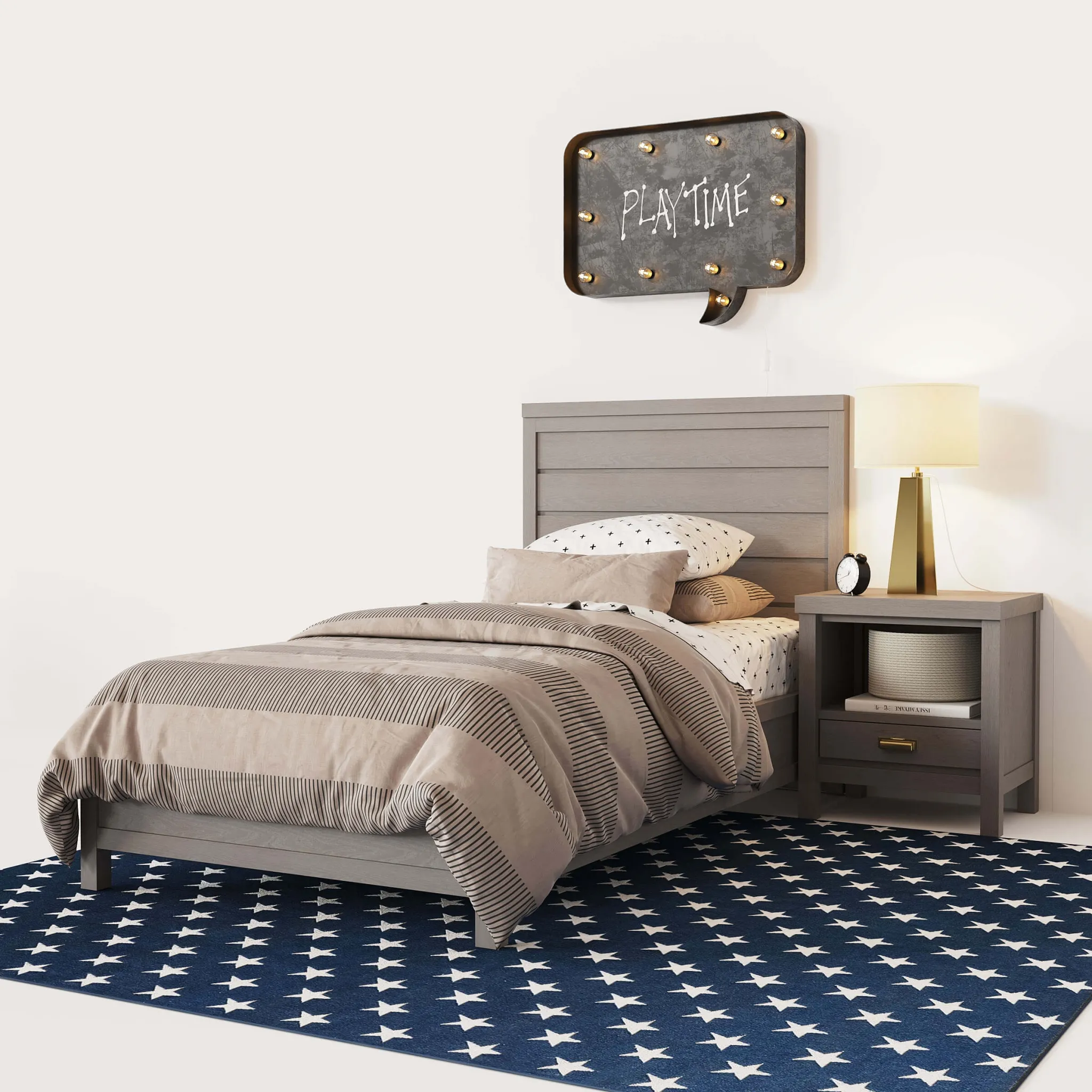 furniture – Ashby Upholstered platform bed 3D Model