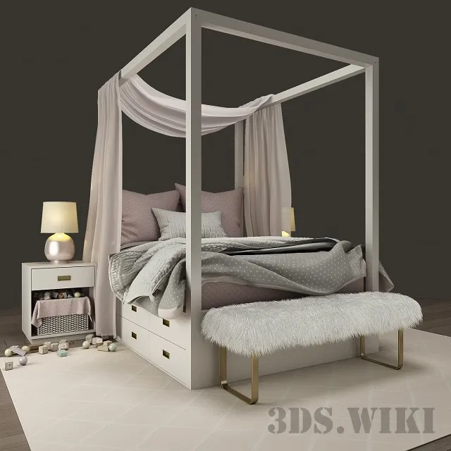 furniture – AVALON Restoration Hardware Bed 3D Model furniture – AVALON Restoration Hardware Bed 3D Model