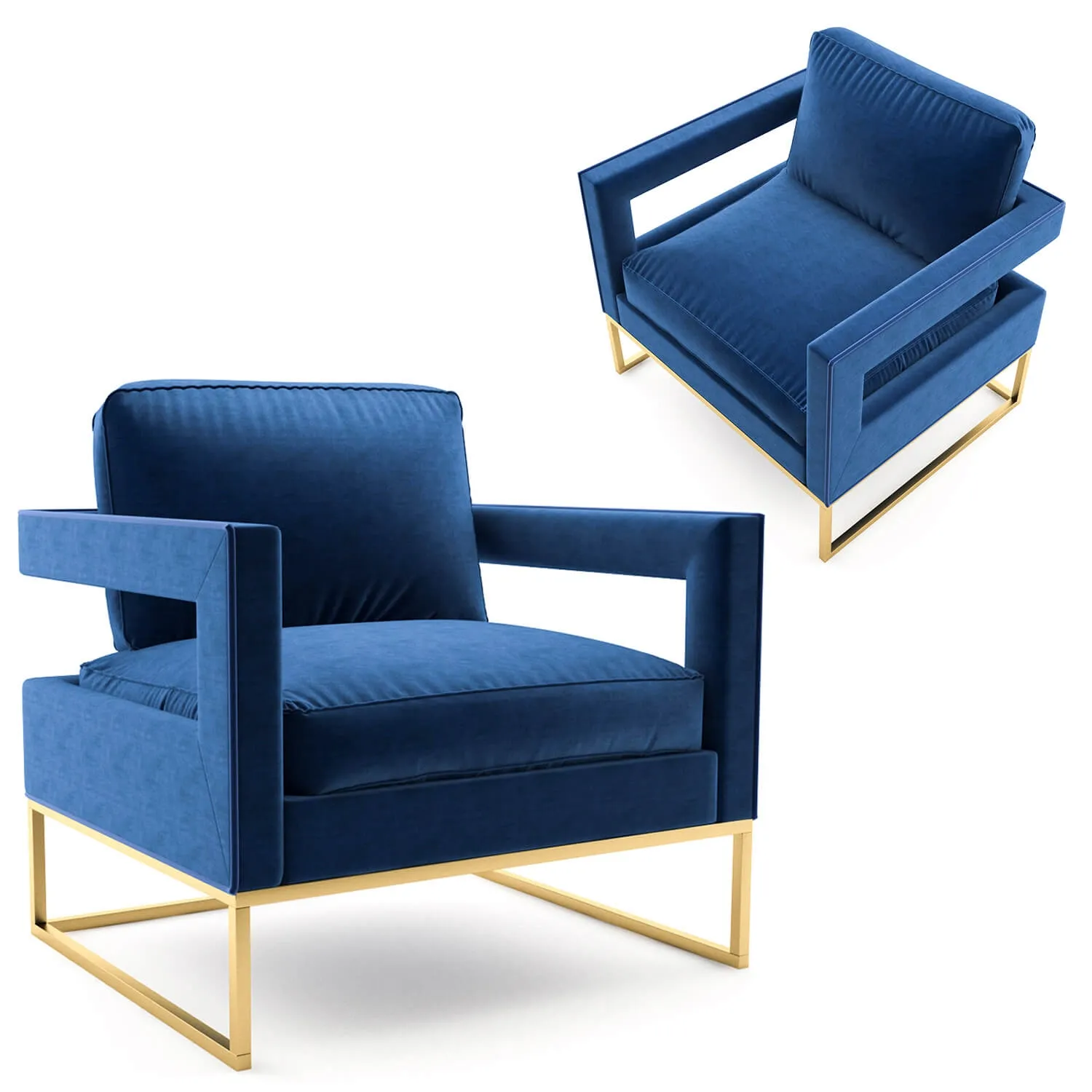 furniture – Avery Velvet armchair 3D Model