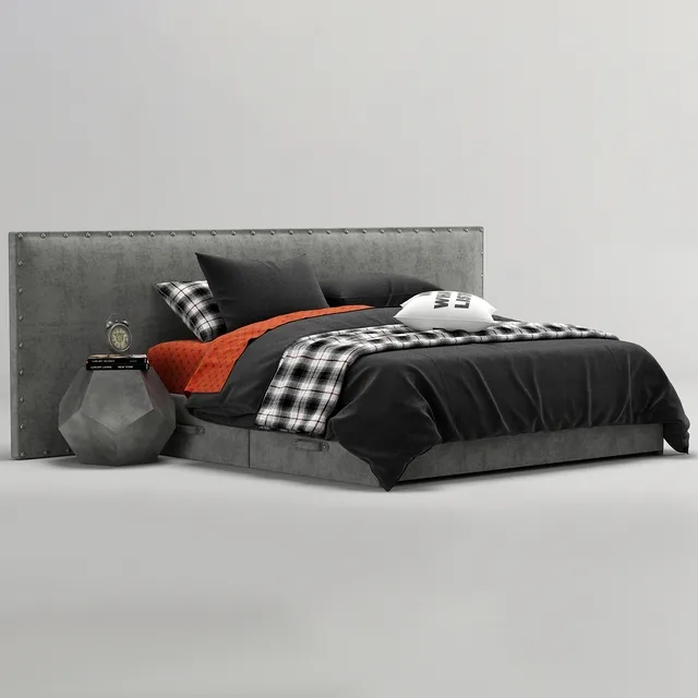 furniture – Axel Wide Storage bed RH Teen 3D Model