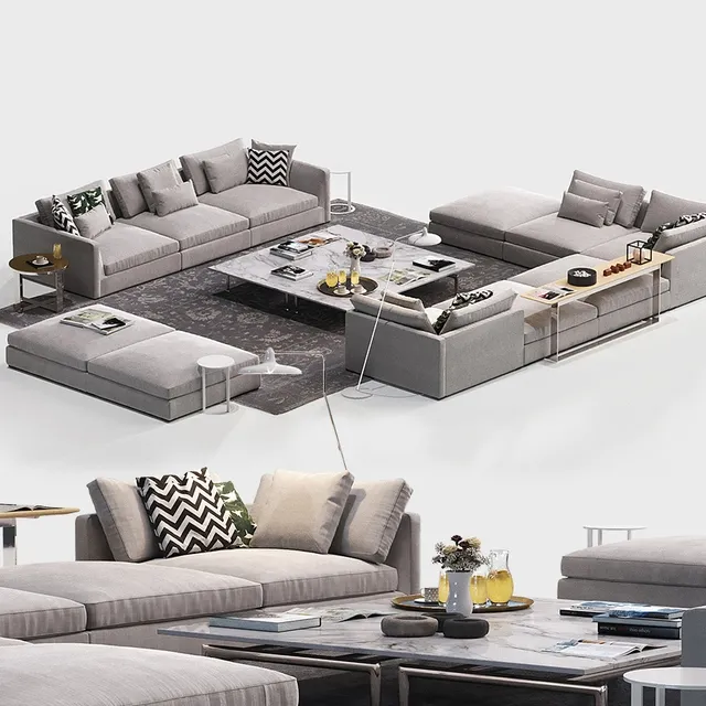 furniture – B and B Italia Richard sofa 3 3D Model
