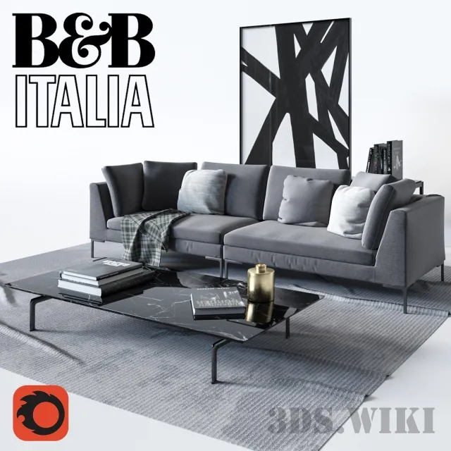 furniture – B & B Italia Sofa Charles 3D Model