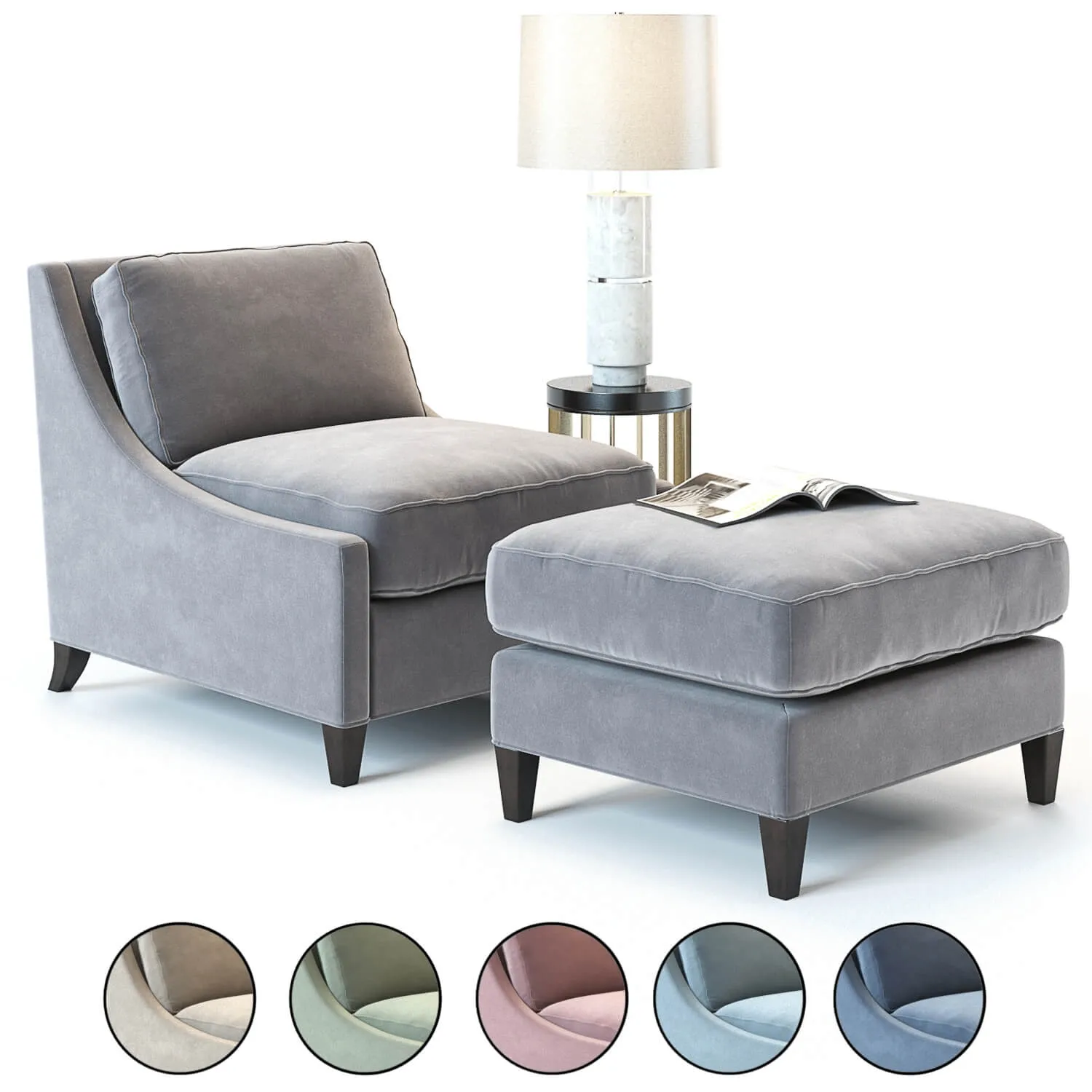 furniture – Baker Curved Back lounge chair 3D Model