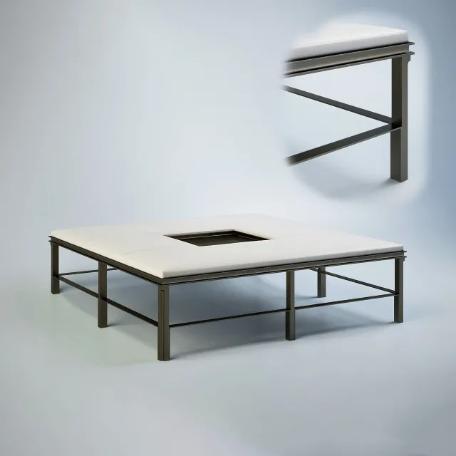 furniture – Baker Porter Ottoman #4052 table 3D Model