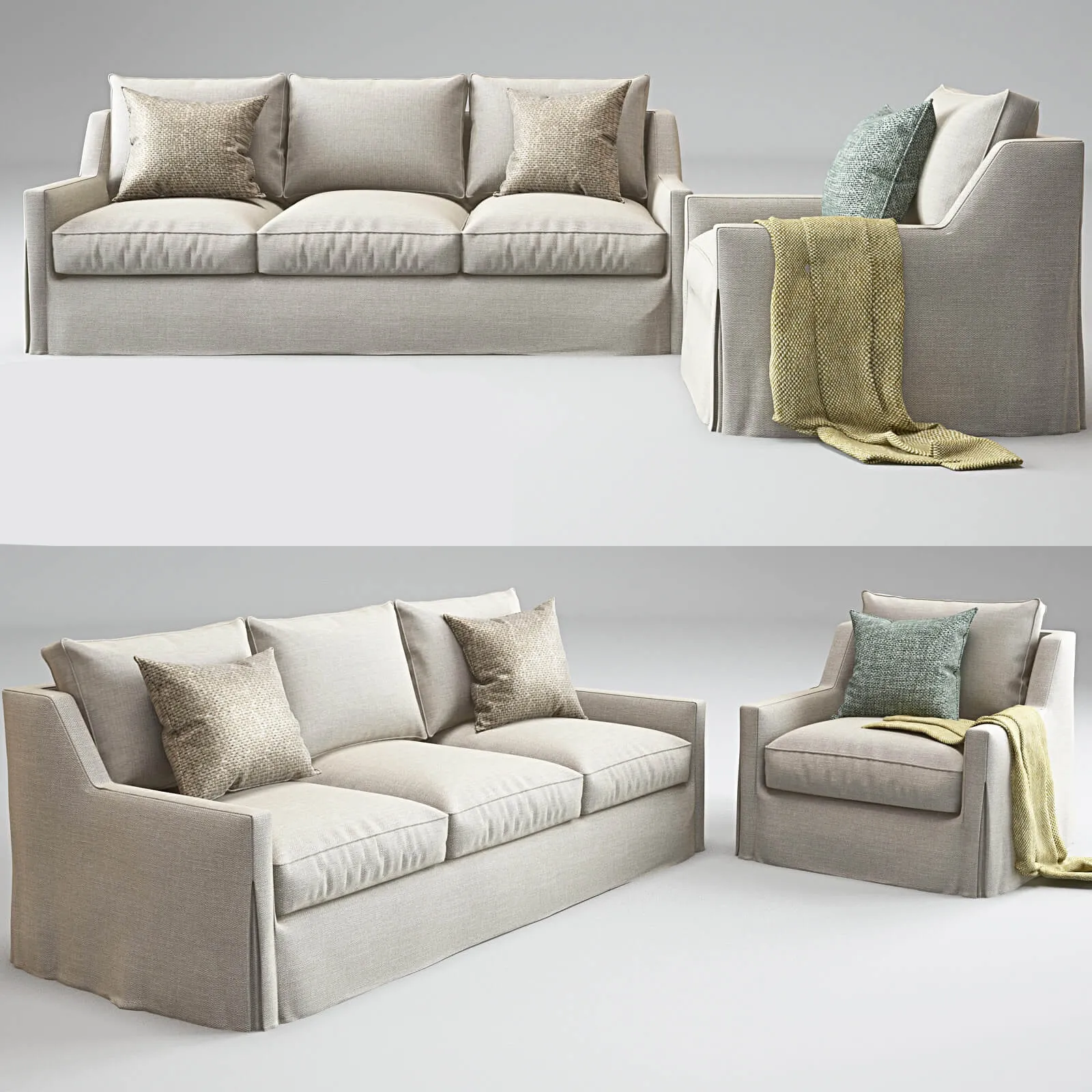 furniture – Baker Tiburon sofa Tiburon Lounge Chair Barbara Barry 3D Model