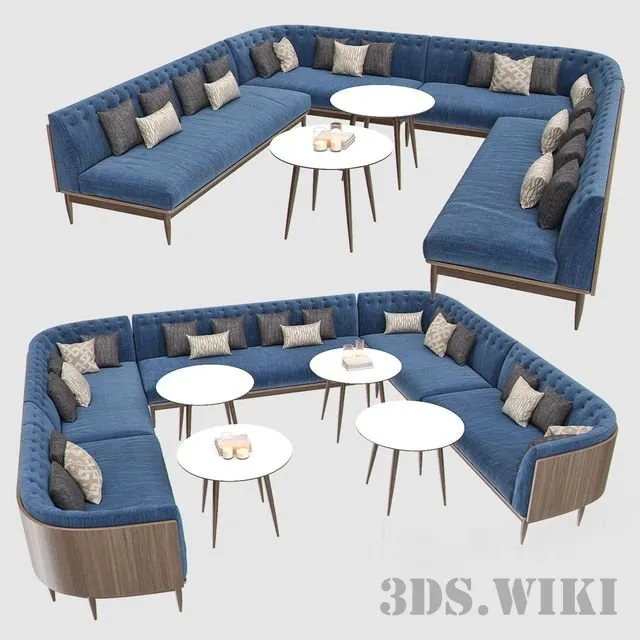 furniture – Banquet Seating and table 3D Model
