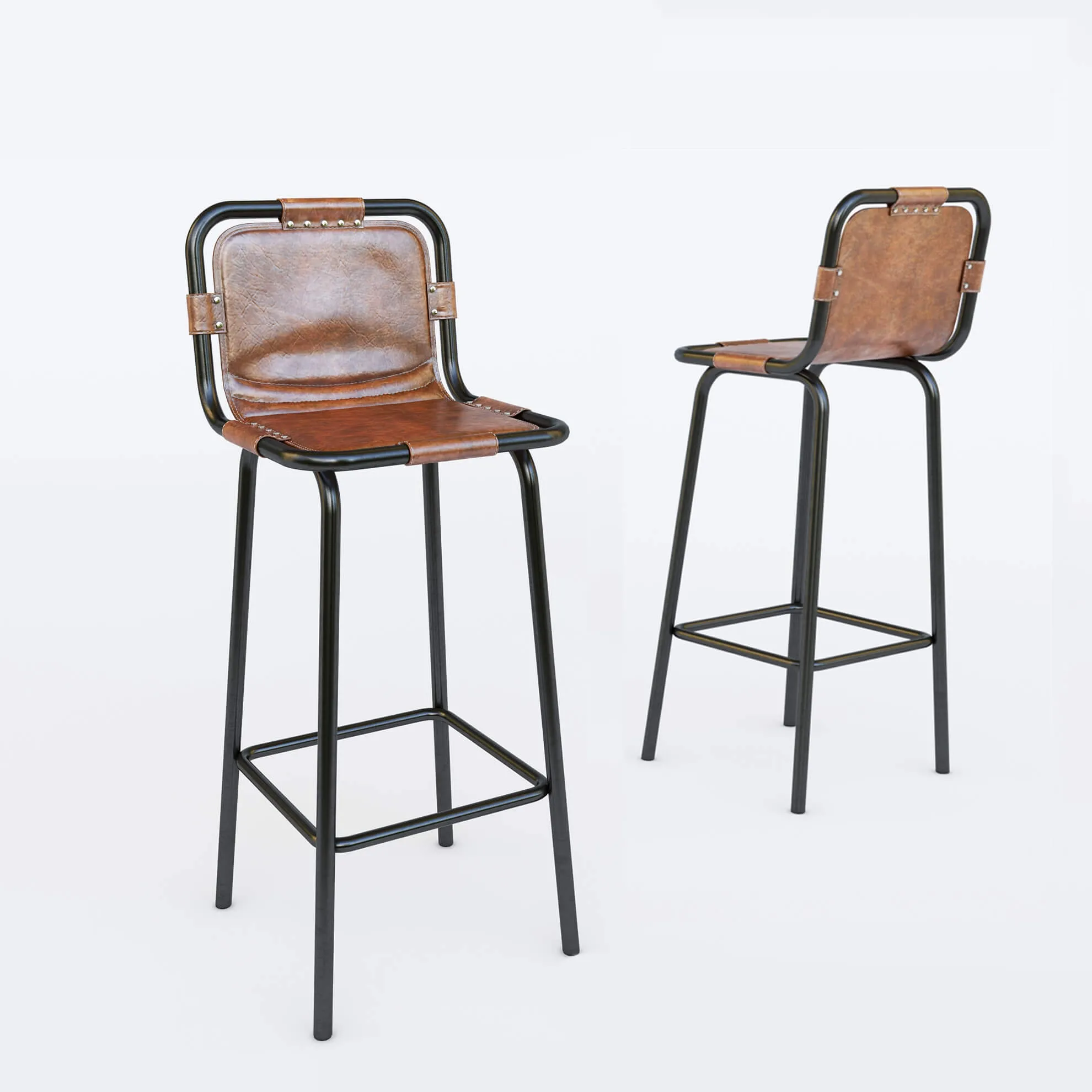 furniture – Bar chair with leather set 3D Model furniture – Bar chair with leather set 3D Model