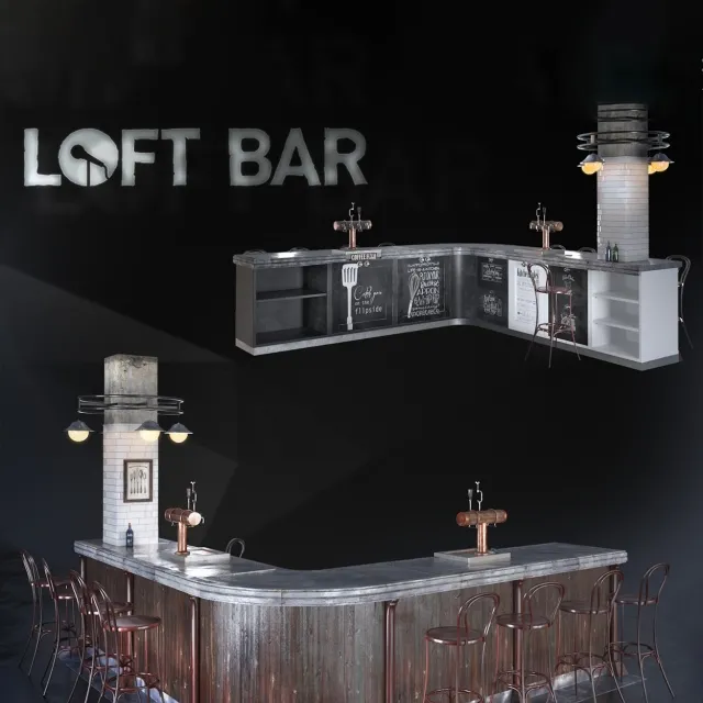 furniture – Bar Reception  Bar Counter 3D Model
