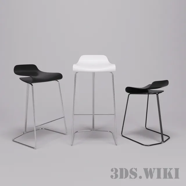 furniture – Bar stool BCN Slide Base Kristalia 3D Model furniture – Bar stool BCN Slide Base Kristalia 3D Model