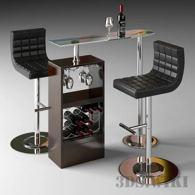 furniture – BAR TABLE AND CHAIRS 3D Model