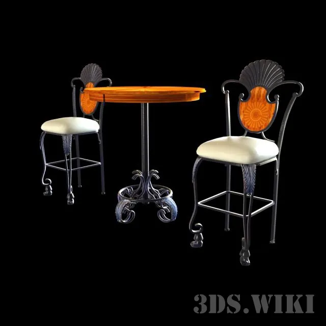 furniture – BAR TABLE AND CHAIRS 3D Model