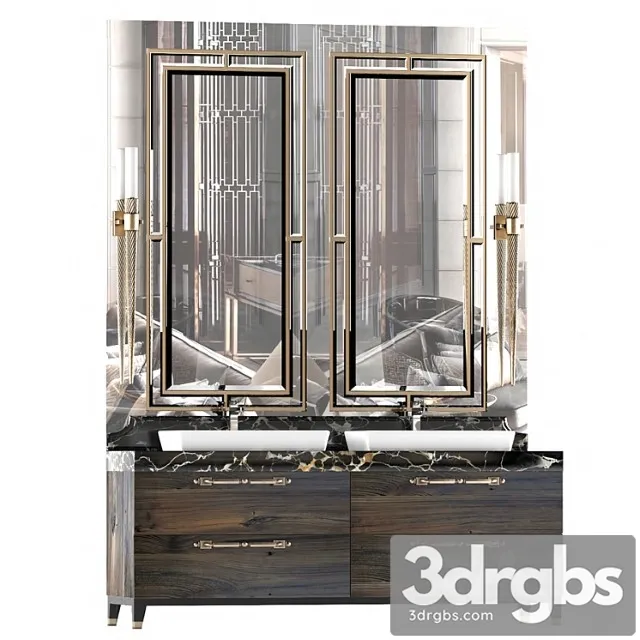 Furniture Bathroom Tumba S Dvumia Umyvalnikami 3D Model Download