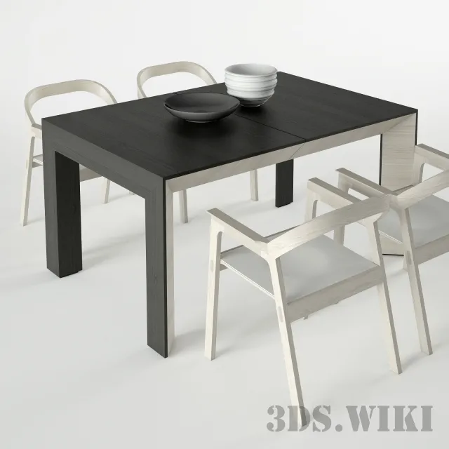 furniture – Bauline Perspectiva table and chair 3D Model