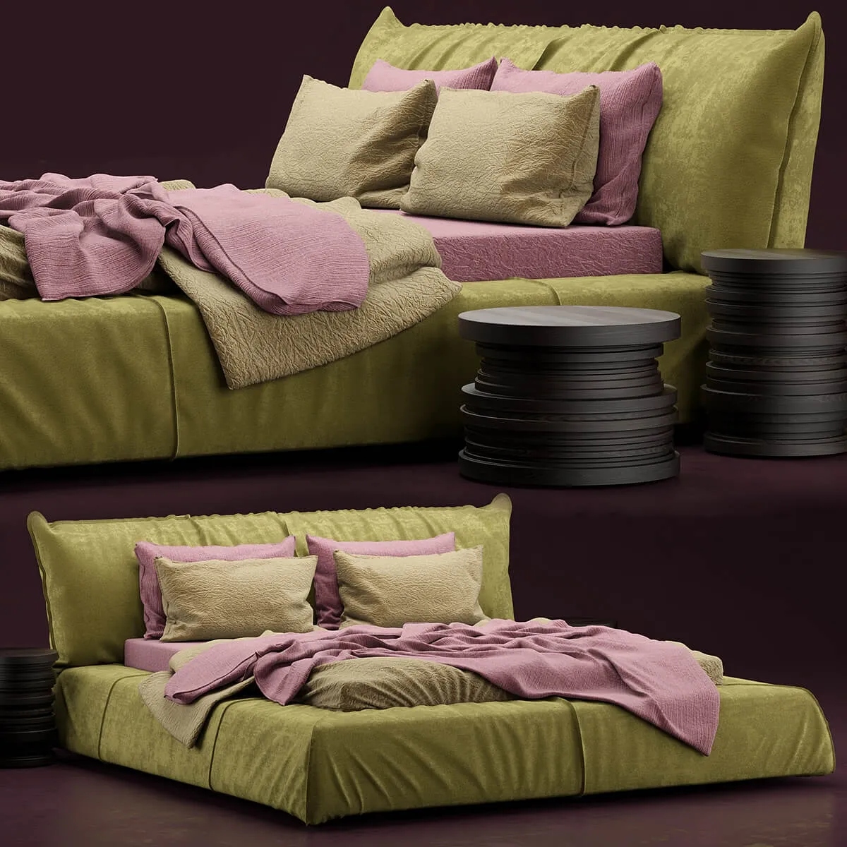 furniture – Baxter  bed 9 3D Model