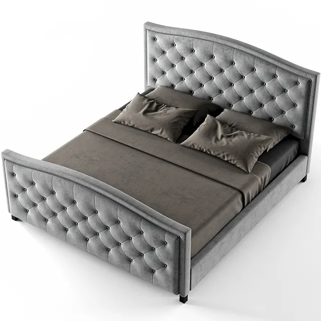 furniture – Baxton Studio Fawner Queen Upholstered Arched Platform bed 3D Model