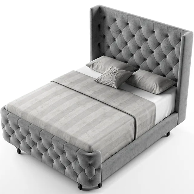 furniture – Baxton studio Regina wood contemporary bed Queen 3D Model