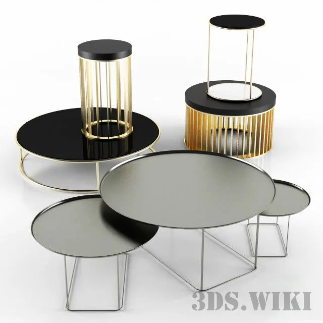 furniture – B&B Italia and Maxalto tea table set 3D Model