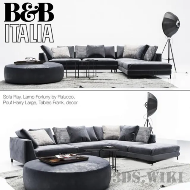 furniture – B&B Italia Ray sofa and other items 3D Model