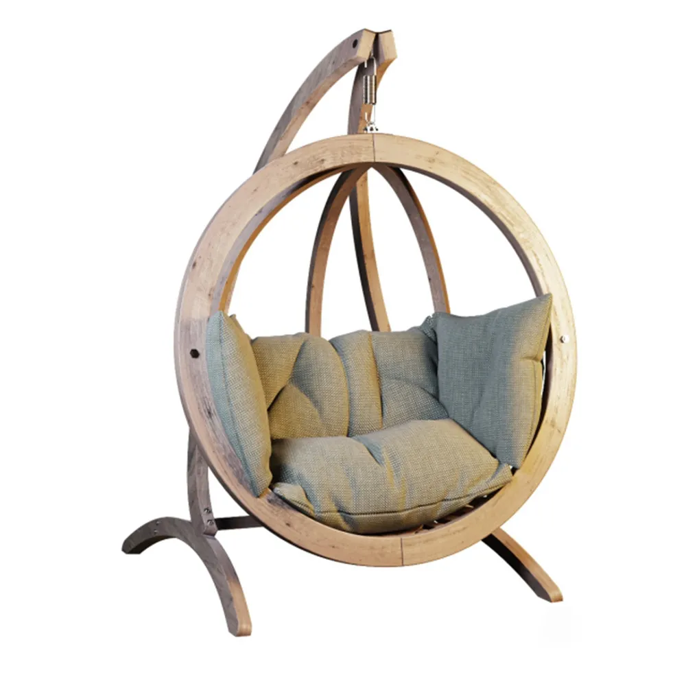 furniture – Beautiful armchair with wood frame 3D Model