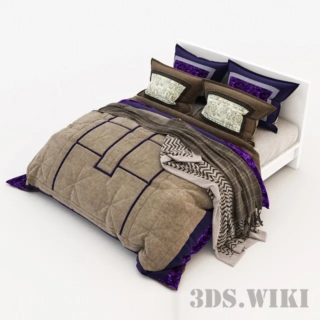 furniture – Beautiful bed linen 3D Model