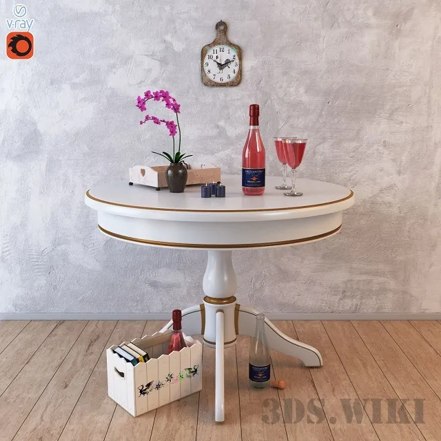 furniture – Beautiful decorative set and table 3D Model