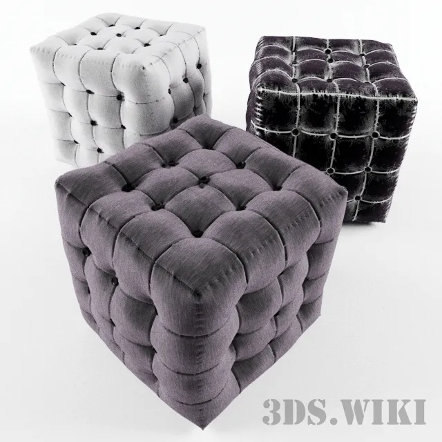 furniture – Beautiful square ottomans 3D Model furniture – Beautiful square ottomans 3D Model