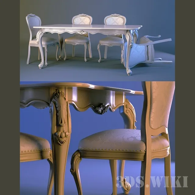furniture – Beautiful table and chair 3D Model